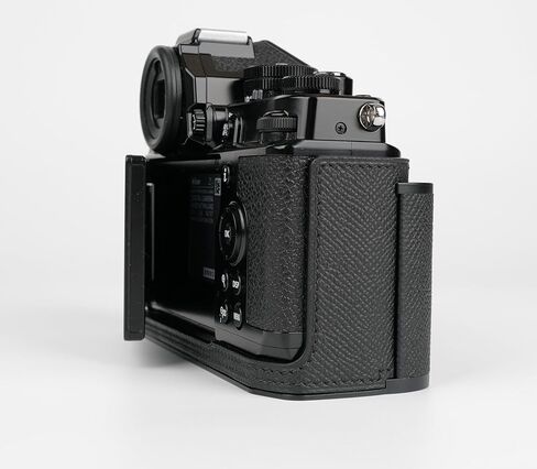 【UCHMYD】 Handmade Genuine Leather Camera Half Case for Nikon ZF/Nikon ZF Case - Top Layer Cowhide Body + Metal Base Plate + Hand Shank Design (Black) in Saudi Arabia