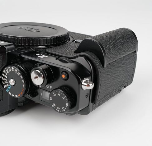 【uchmyd】 كاميرا جلدية أصلية مصنوعة يدويًا نصف علبة لـ Nikon ZF/Nikon ZF - طبقة أعلى من جسم البقر + لوحة قاعدة معدنية + تصميم شانك يدوي (أسود) in Kuwait