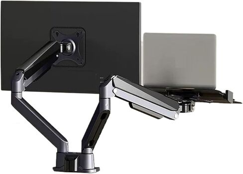 X1 Dual Screen Monitor Stand Robotic Arm Lift Notebook 2-in-1 Computer Height Bracket(Gray) in Saudi Arabia