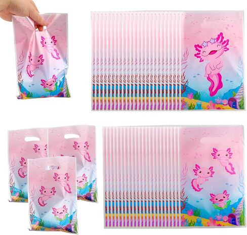Tinoaly 50pcs Axolotl Party Favor Bags, Amphibian Theme Gift Bag Cute Animals Candy Pouch Axolotl Themed Party Supplies for Baby Girl Birthday Shower Decors Supplies in Saudi Arabia