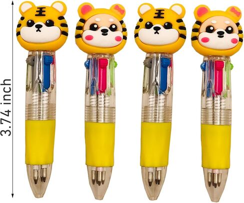 12PCS Tiger Multicolor Pen في أقلام 4 في 1 من الأقلام للأطفال ، أقلامًا متعة ، أقلامًا صغيرة ، حبر كاواي ، أقلام ، طالب عيد ميلاد ، الطالب ، اللوازم المدرسية الحالية ، in Kuwait