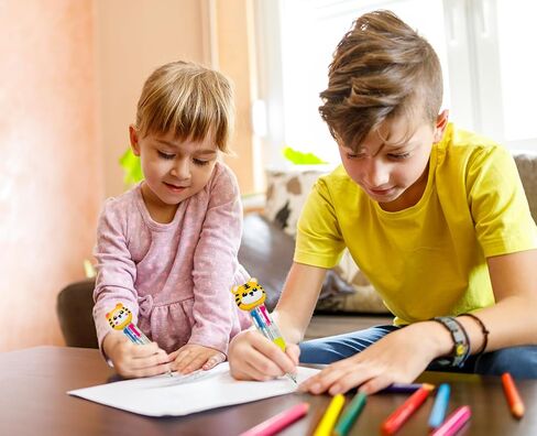12PCS Tiger Multicolor Pen في أقلام 4 في 1 من الأقلام للأطفال ، أقلامًا متعة ، أقلامًا صغيرة ، حبر كاواي ، أقلام ، طالب عيد ميلاد ، الطالب ، اللوازم المدرسية الحالية ، in Kuwait
