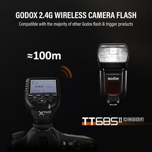 Godox TT685II-C Flash TTL 2.4 جيجا هرتز GN60 مزامنة عالية السرعة 1/8000s كاميرا Speedlite Speedlight Light متوافق مع كاميرات Canon مع موزع + فلتر + قماش (إصدار مطور TT685C) in Saudi Arabia