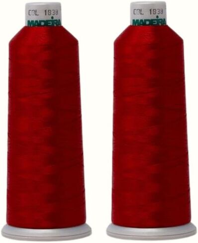 سلسلة تطريز Madeira Polyneon - 2 Pack Red - 1838-5500 YD 40 بالوزن in Saudi Arabia