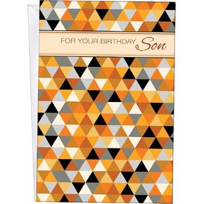 Chuck's Card-O-Rama - Son Birthday Card - NEW - Made in USA - From Mother, Father, Parents - Opens to 10" x 7.75" - Extra Thick Paper - 95579