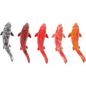5PCS Fake Koi Fish,2.16Inch Mini Goldfish Figurines DIY Tank Decor for Aquarium Pond Fairy Garden Supplies