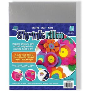 Grafix Shrink Film - Matte Translucent 8.5"x11" Sheets, Design Your Art and Shrink It to Create Jewelry, Embellishments, Paper Crafts, Gift Tags, Ornaments and More, Pack of 15