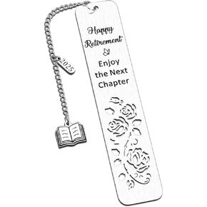 2025 Retirement Gift for Woman Retirement Gifts for Men Retirement Gifts for Teacher Coworker Nurse Happy Retirement Gifts for Women Enjoy The Next Chapter Bookmark Friendship Gifts Sister Christmas