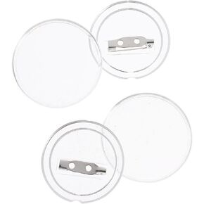 50 Set Acrylic Clear Pins 1.5 inch Blank Button Badge with Pin for DIY Making Activity Crafts Christmas Supplies