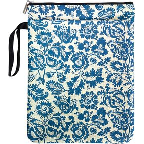 Vintage Floral Book Cover Sleeve for Book Lovers - William Morris Theme Waterproof Zipper Closure Front Pocket | Book Accessories Gifts for Readers, Book Club Members, Librarian Appreciation