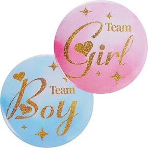 Gender Reveal Party Stickers - 100 Count, Team Boy and Team Girl Voting Labels for Baby Shower and Gender Reveal Decorations