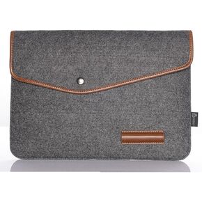 13-inch Felt Laptop Bag Ultra Slim Business Carrying Envelope Sleeve Case, Compatible with 13.1" 13.3" 13.6" 13.9" Apple MacBook, Asus Dell HP Microsoft Notebook Chromebook Ultrabook (Dark Grey, 13")