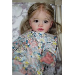 iCradle Realistic Reborn Baby Dolls Girl - 26 Inch Lifelike Newborn Baby Dolls Handmade Silicone Vinyl with Soft Cloth Body, Brown Hair Red Clothes Christmas or Birthday Gift for Kids Age 3 +