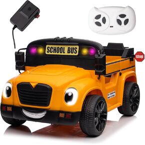 2025 Ride on School Bus Kids 24V 4WD Ride On Truck Kids Electric Vehicles with Remote Control with Powerful Batteryed Wheel for Best Gift for Boys and Girls, Orange