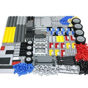 Technical Parts Building Block Sets, Liftarm Beams Pullback Motor EV3 Replacement Accessories, Axle Pins Connector Frame Wheels Tire Bricks Pieces