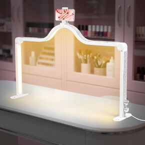 LIARTY Professional Half Moon Nail Desk Lamp, 420 LED Beads, Adjustable Brightness (0%-100%) & Color Temp (3000K-6000K), Foldable & Portable for Nail Art, Lash Extensions, Crafting