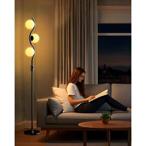 Lightdot Dimmable Globe Floor Lamp Mid Century Modern Floor Lamp with 5Pcs 3000K G9 Bulbs Stepless Brightness Adjustable Gold Standing Lamps with Stable Base for Living Room Bedroom Office