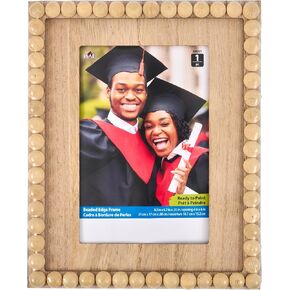Plaid, Unpainted Wood Beaded Edge Photo Frame, for DIY Arts and Crafts