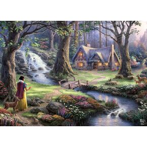 Ceaco - Disney - Thomas Kinkade - Snow White Discovers The Cottage - 1000 Piece Jigsaw Puzzle for Adults - Challenging Puzzle Perfect for Game Nights - Finished Size is 26.5 x 19