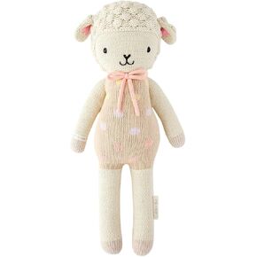 cuddle + kind Pastel Lucy The Lamb Little 13" Hand-Knit Doll – 1 Doll = 10 Meals, Fair Trade, Heirloom Quality, Handcrafted in Peru, 100% Cotton Yarn