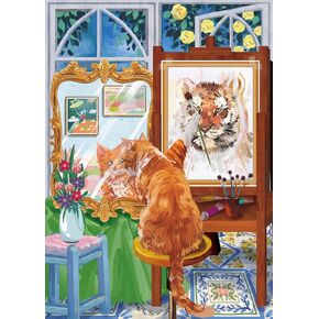Funny Cat Puzzles for Adults 1000 Pieces, Cat Tiger Jigsaw Puzzle, Kitten Jigsaw Puzzles Animals for Home Decoration