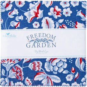 Freedom Garden Riley Blake 5-inch Stacker, 42 Precut Fabric Quilt Squares by My Mind's Eye