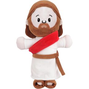 Jesus Plush, Jesus Stuffed Doll Religious Plushie - Soft Plush with Embroidered Features, Christian Stuff Religious Party Favors Gifts for Kids Christening Easter (Red)