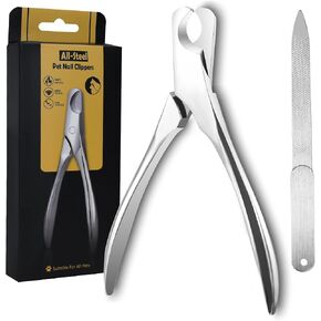 Pet Nail Clippers for Large Dogs, Wide-Opening Dog Nail Trimmer with All-Steel Material Sharp Durable Blades Built-in Spring, Professional Grooming Tool with Free Nail File for All Dogs & Cats