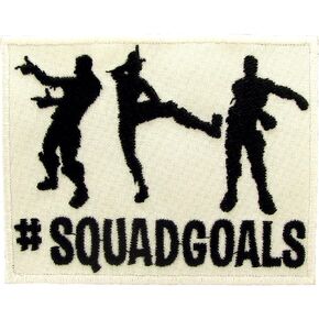 Fortnight Patch, Online Video Game Squadgoals. Embroidered, Iron On, Size 3.8" x 3". (Medium Size)