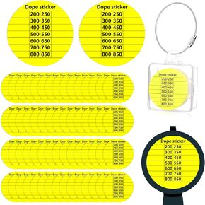 60 Pcs Scope Stickers with Plastic Storage Box Removable Scope Cap Stickers Writable Range Card Adhesive Labels 1.5 inch Diameter Fits Most Scope Caps Provide Reference Data for Various Distances