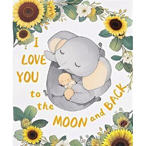 Muyankissu Elephant I Love You to The Moon Back Diamond Art Kits for Adults Round Full Drill DIY Diamond Beads Arts Cross Stitch Embroidery Craft for Home Wall Decor 12x16inch …