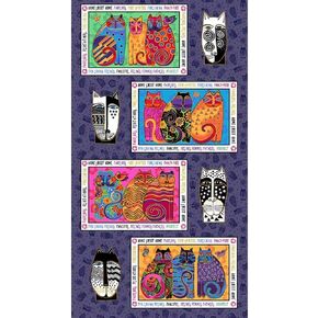 Clothworks Feline Frolic Laurel Burch Bright Words Panel