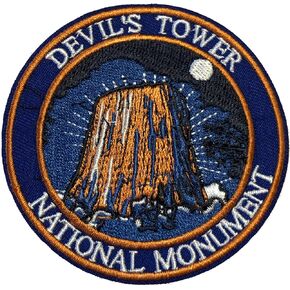 Devil's Tower National Park 3" Embroidered Patch DIY Iron or Sew-on Decorative Vacation Souvenir Applique Wander Nature Wildlife Hike Trek Camping Explore Mountains Stars Moon Scout Guide Ranger9