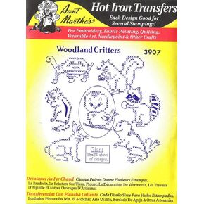 Woodland Critters Aunt Martha's Hot Iron Cross Stitch Embroidery Transfer