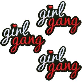 3-Packs Girl Gang Embroidered Iron On Patch Girl Power Badge Accessories DIY