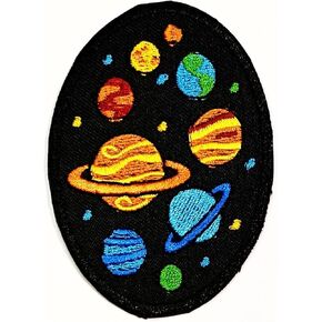 Stars Planets Solar System Space Embroidered Iron On Patches Stickers Cartoon Children Pretty Beautiful Sewing Appliques for Backpacks Hats Clothing Jeans Jackets Repair Decoration