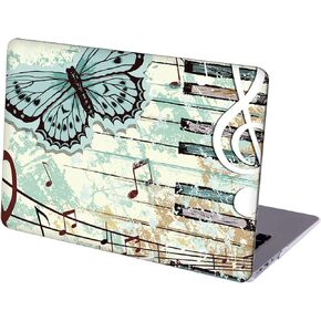 Compatible with MacBook Air 13.6-inch Hard Protective Shell Cace with Keyboard Cover (A2681, M2 chip, 2022 Release) - Butterfly Music Note MC7012