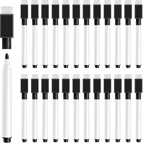 25 Pcs Colorful Magnetic Dry Erase Markers, 4.5 Inch Magnetic Dry Wipe Mini Marker Pens with Eraser Cap, Low Odor Whiteboard Markers Bulk Fine Point Tip for School, Office, Enterprises Supplies in Kuwait