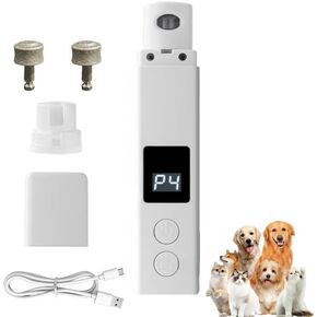 Dog Nail Trimmers, 4-Speed Dog Nail Grinder, Painless & Quiet Pet Nail Trimmer for Large Dogs, Medium & Small Dogs/Cats（2 Grinder Wheels）