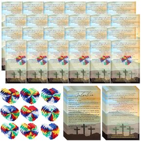 100 Set VBS 2025 Plan of Salvation Gifts The Romans Road to Salvation Bookmarks Gospel Tracts Prayer Pocket Cards and Hand Woven Hearts Bulk for Christian Religious Church School