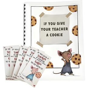 If You Give A Teacher A Cookie Gift Card Book, Teacher Appreciation Book Gifts, Every Page Turned is A Thank You to The Teachers for Their Hard Work, Thoughtful Gift for Teacher