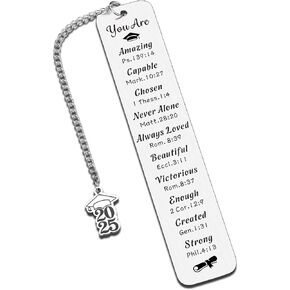 2025 Graduation Bookmark Gifts for Her Him, Class of 2025, 5th 8th Grade Graduation Announcements Gift, College Senior 2025, Inspirational Christian Graduations Gift for Women Girl, Senior Night Gifts