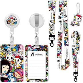 Tokidoki Unicorno Lanyards for Id Badges, Cute Holder with Retractable Reel Clip, Funny Unicorno Work Name Tags Keychain Lanyard ID Card Protector Teacher Nurse Doctor Office (Purple)