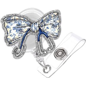 Funny Nurse Badge Reel, Cute Mental Health Badge Holder Retractable Accessories ID Clip for Nursing Doctor Student Teacher Healthcare Medical Work Assistant MA CNA RN ER Office Gifts