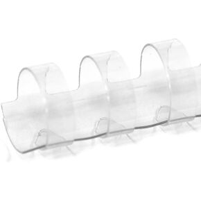 TruBind 13mm (1/2 in.) Comb Binding Spines | 11 in. Length for Letter Size or Smaller Projects | Standard 19-Ring Rectangular Holes | Clear | 80 Sheet Binding Capacity | 100 Pack