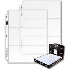 10 Ct. BCW PRO3C 3 Pocket Pages for Large Bills