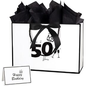 Dimetey 12.6Inch 18th Birthday Gift Bag with gift Card and Tissue Paper for Girl's 18th Birthday Supplies (Pink 18th)