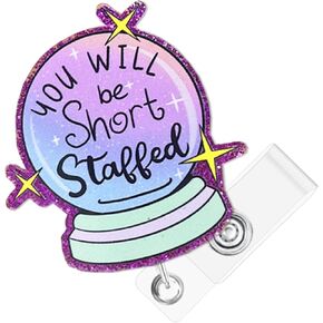 Funny Badge Reel Retractable Nurse Badge Holders with Alligator Clip Pediatric Pharmacy Badge Buddy RN LPN CNA MA Nursing Student Badge Accessories Gift for Work