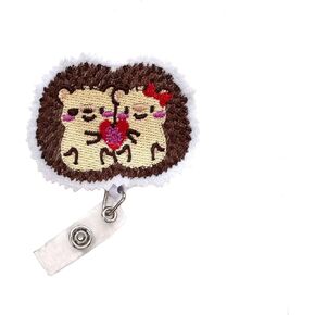 Felt Elephant Valentines Day Badge Reel Holder for Nurse Retractable Badge Reel Holder Name ID Badge Reels Funny Cute Felt Badge Holder with Swivel Alligator Clip for Nurse Doctor Teacher