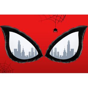 Lidamada 2 Pack Spider Eye Birthday Party Decorations Balloons, 29.5 Inch Foil Spider Theme Balloons for Boys Man Superhero Party Room Wall Decor Supplies
